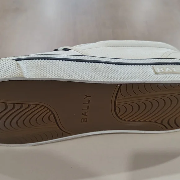 Mens BALLY "Leroy" Suede Distressed Slip On Sneakers Off-White 46 US 13 - Picture 4 of 9